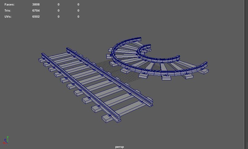Railway track 3D model_8