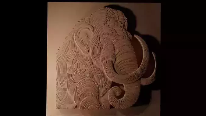 Mammoth CNC 3d Print High Relief Sand Casting 3D print model