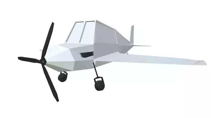 low poly small airplane 3d model Free low-poly 3D model