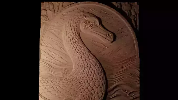 Loch Ness Monster CNC 3d Print High Relief Sand Casting