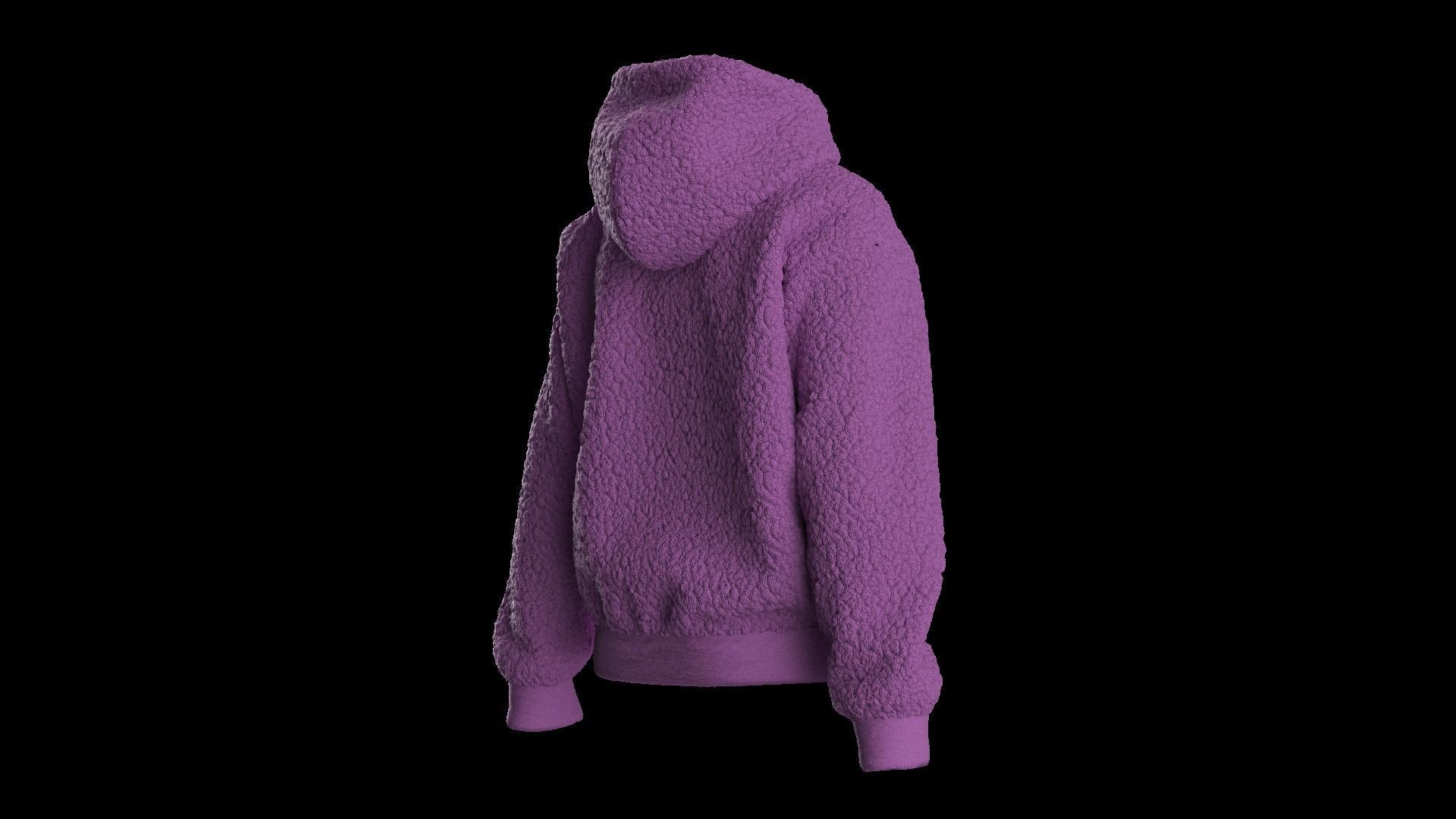 Kids  female hoodie 3D model_7
