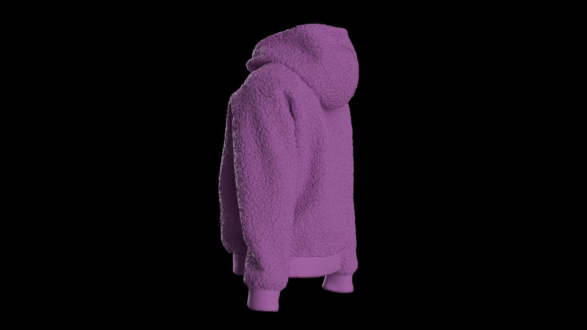 Kids  female hoodie 3D model_12