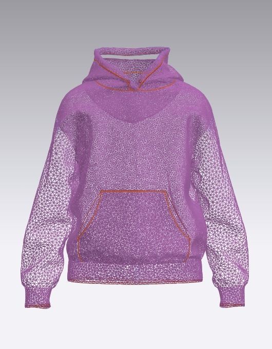 Kids  female hoodie 3D model_17