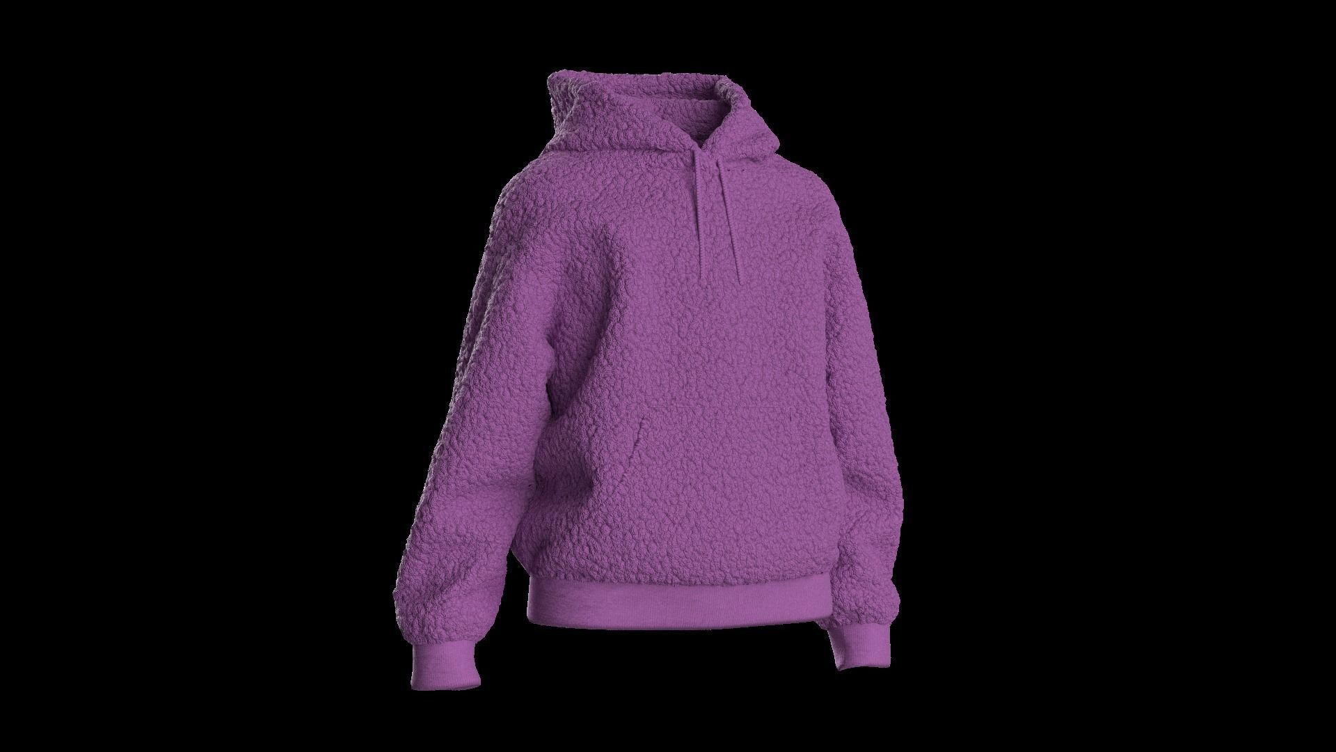 Kids  female hoodie 3D model_2