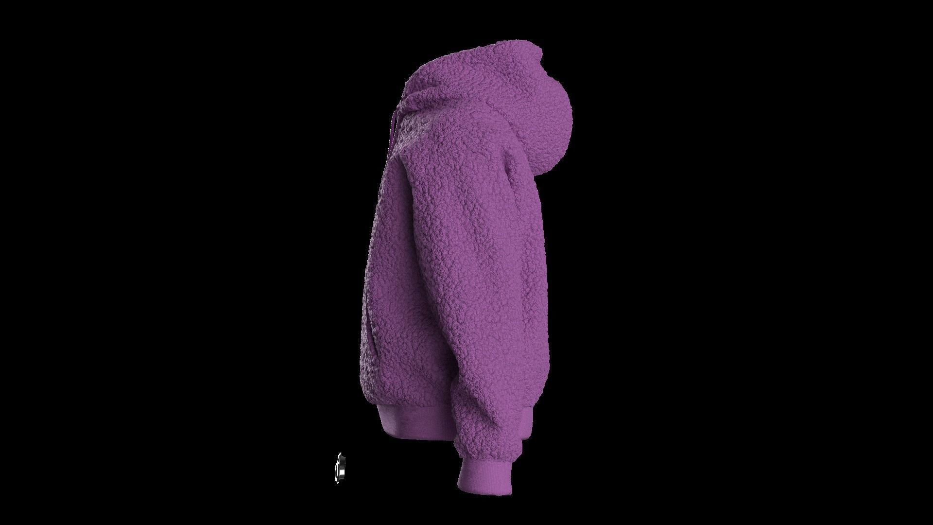 Kids  female hoodie 3D model_13