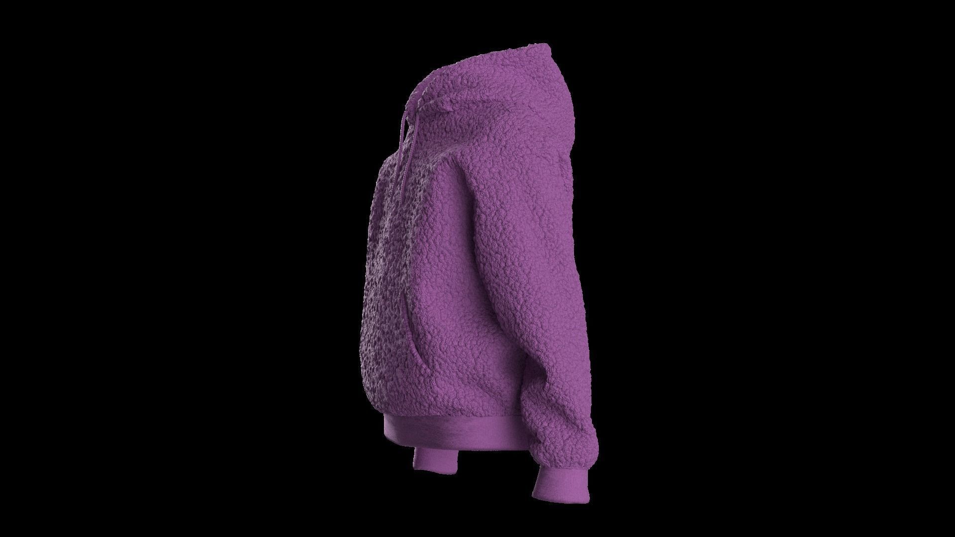 Kids  female hoodie 3D model_14