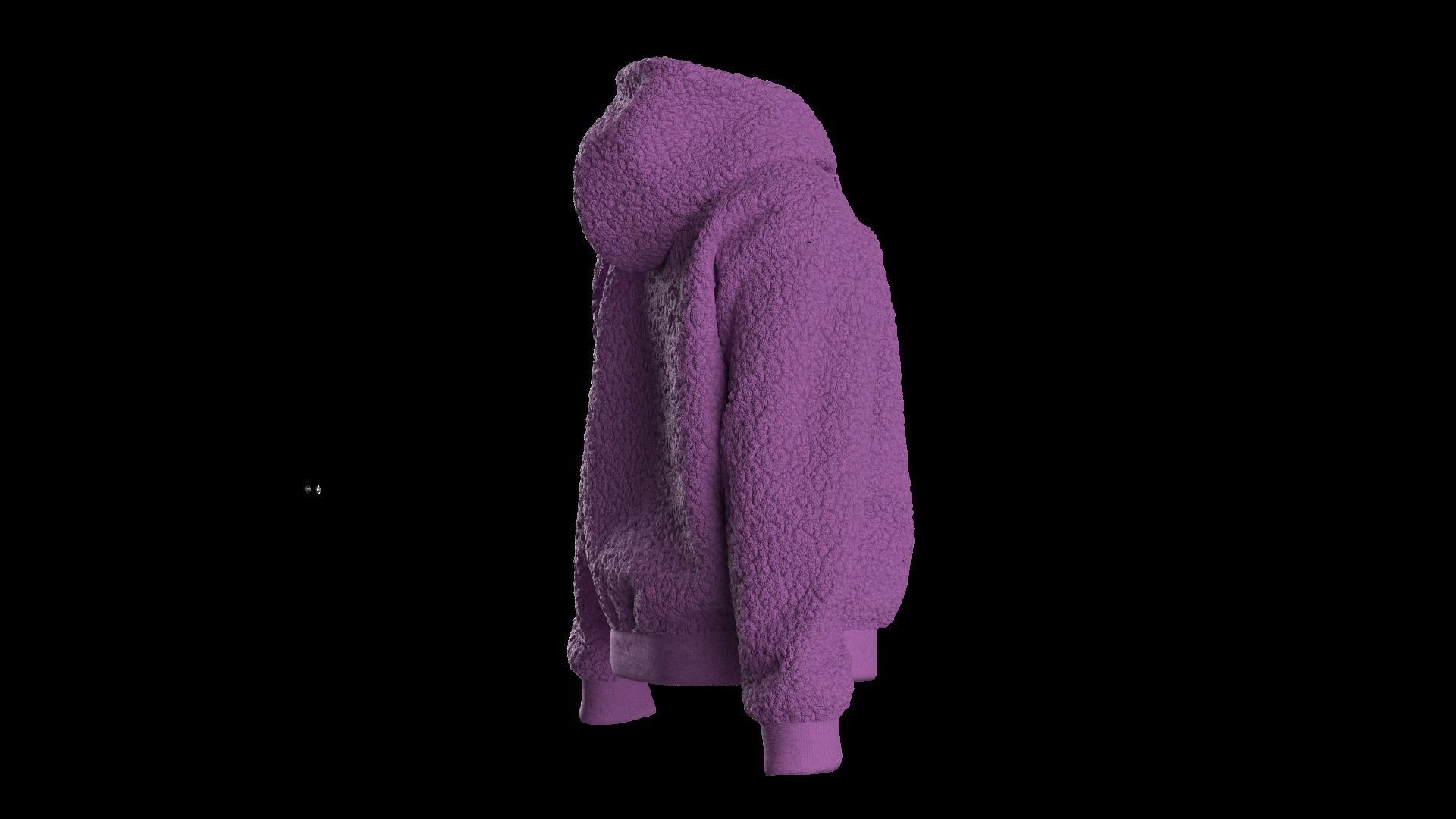 Kids  female hoodie 3D model_6