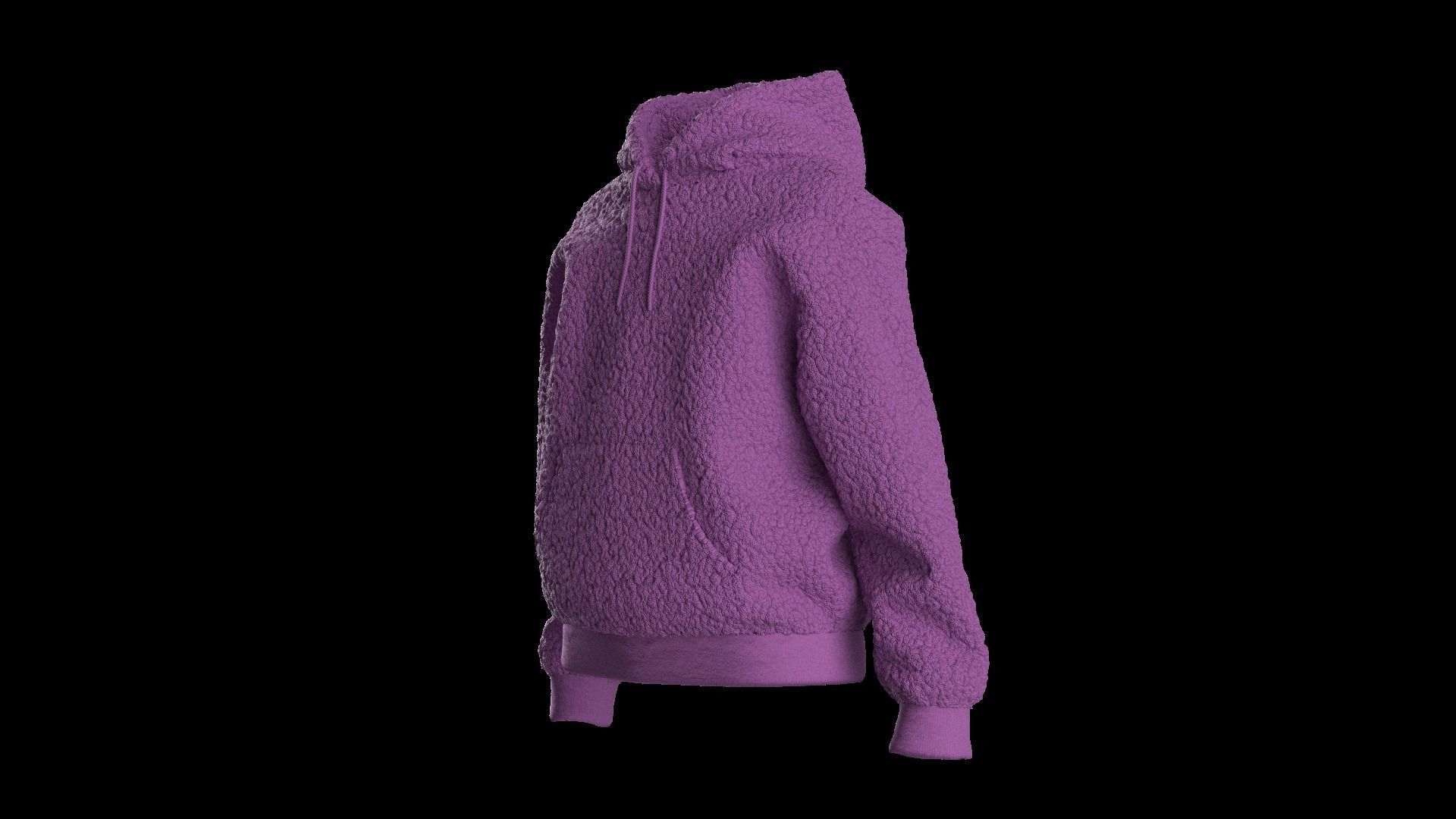 Kids  female hoodie 3D model_15