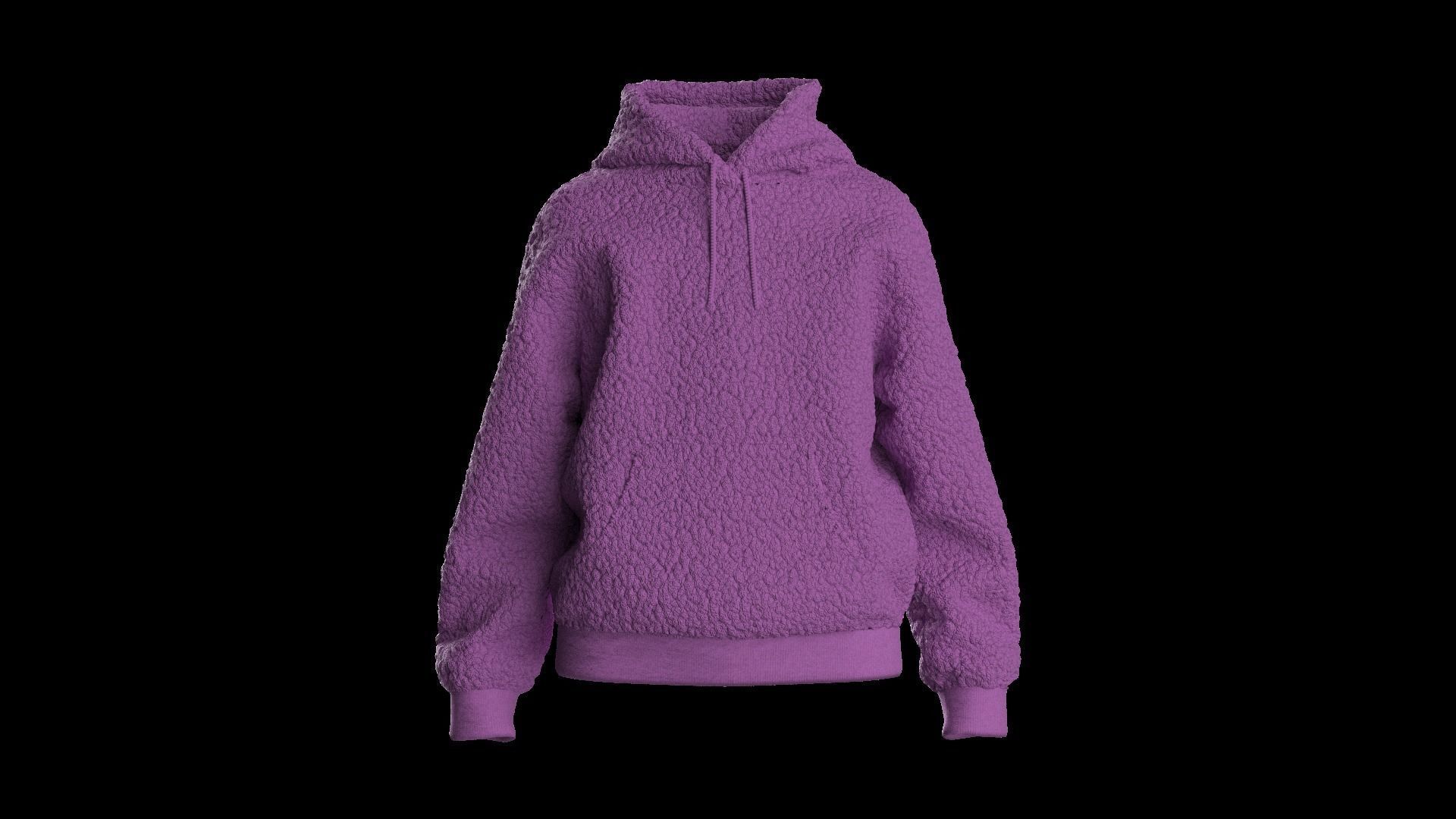 Kids  female hoodie 3D model_1
