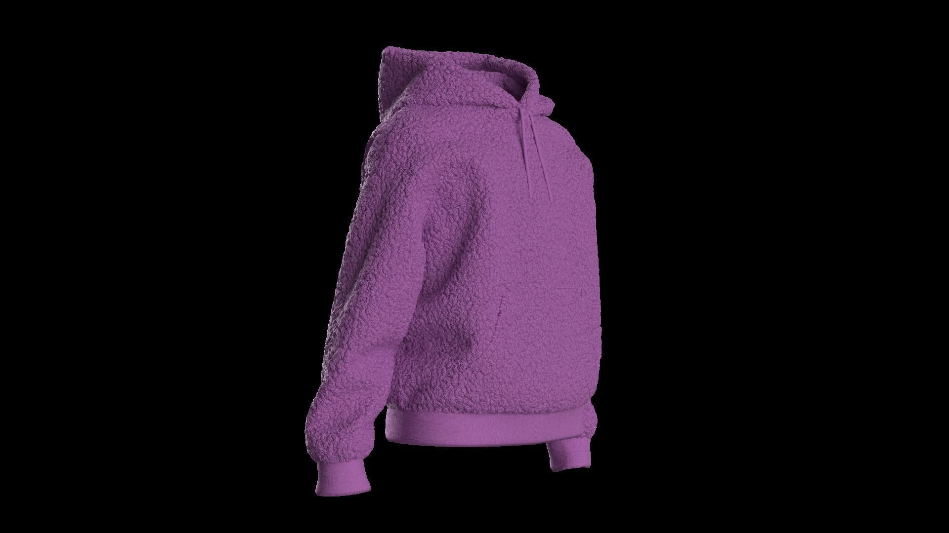 Kids  female hoodie 3D model_3