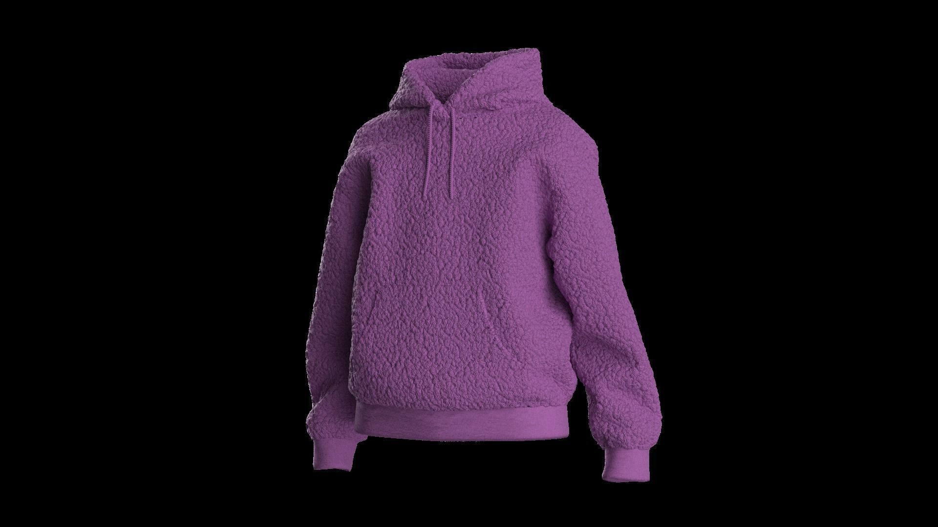 Kids  female hoodie 3D model_16