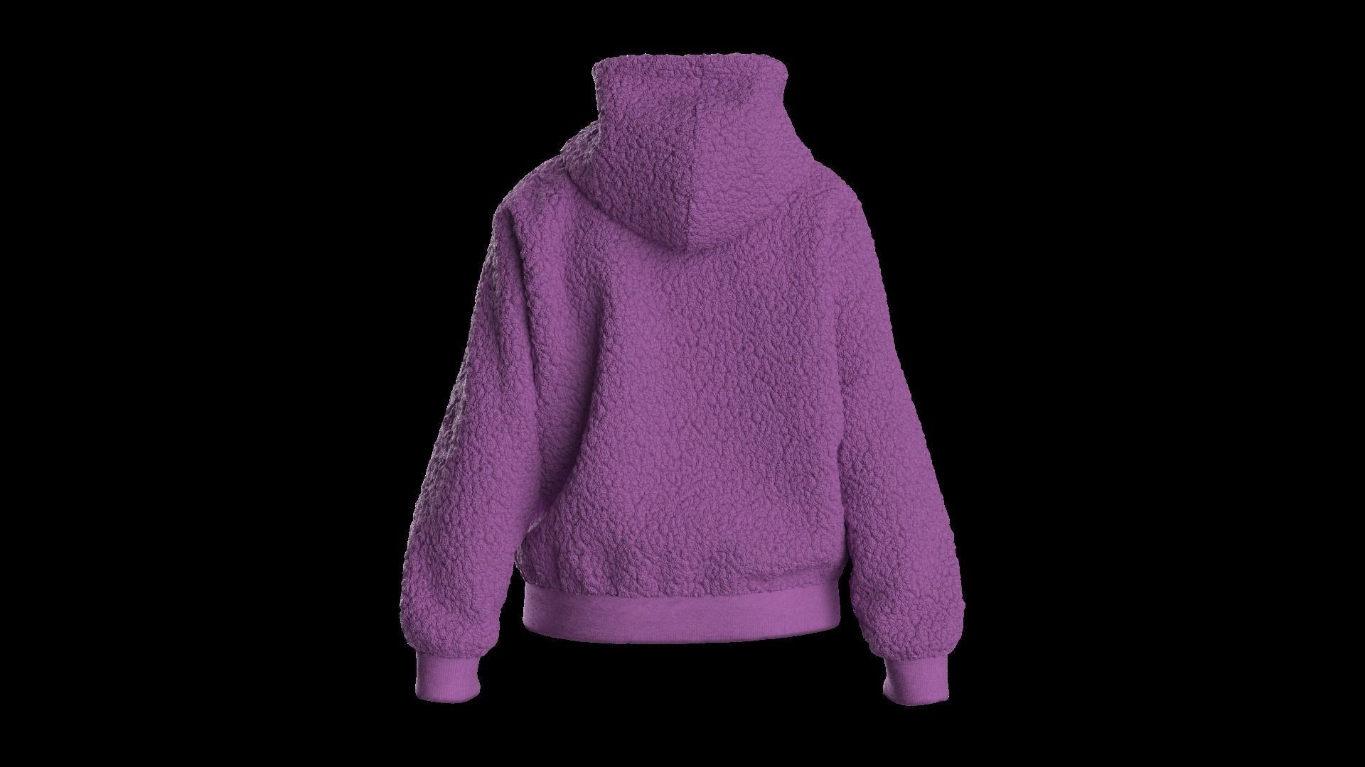 Kids  female hoodie 3D model_9