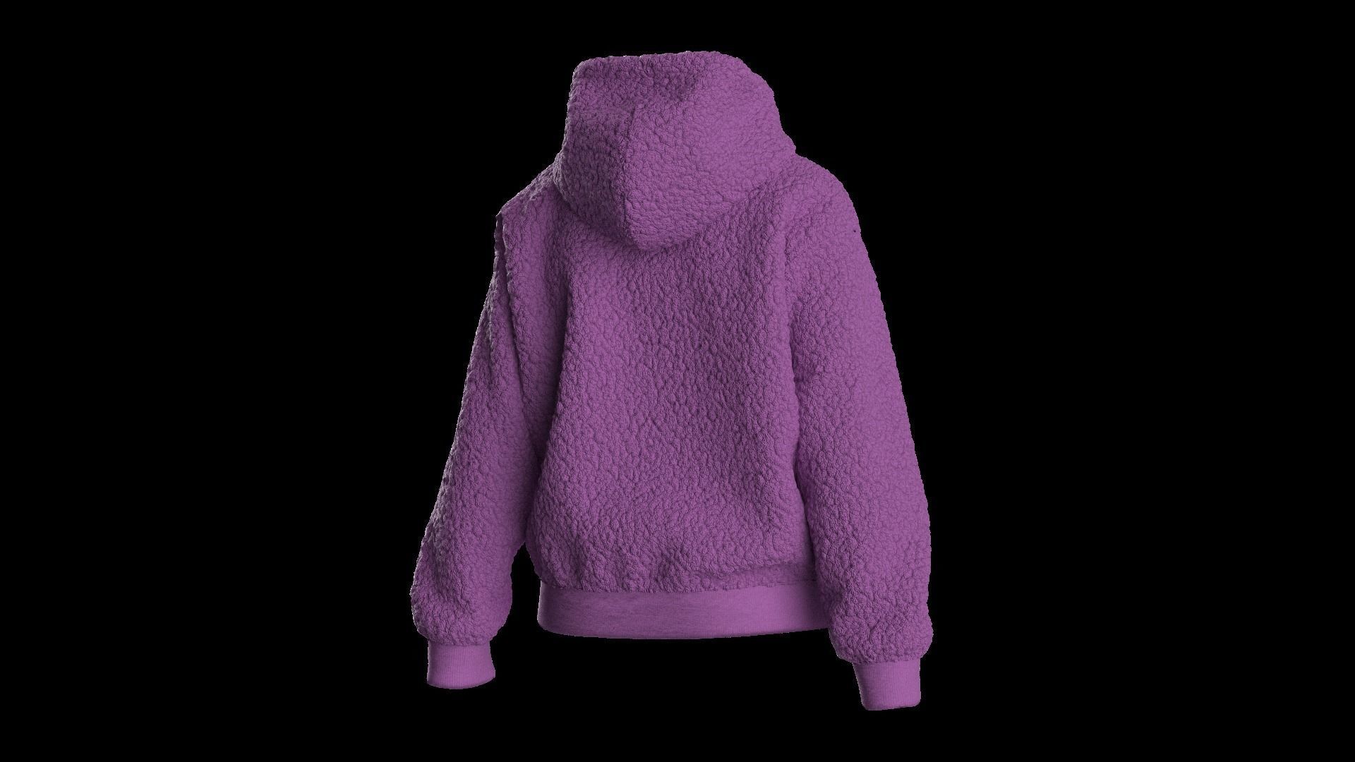 Kids  female hoodie 3D model_8