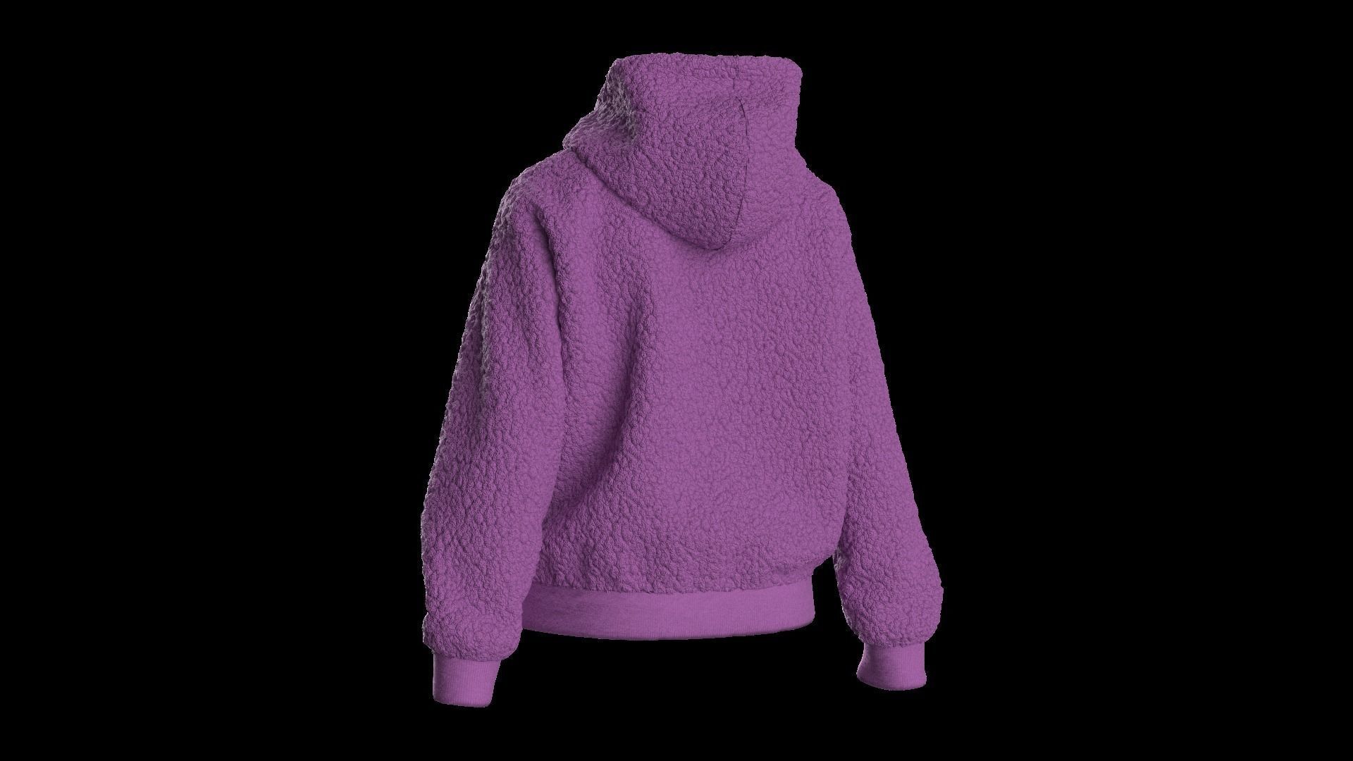 Kids  female hoodie 3D model_10