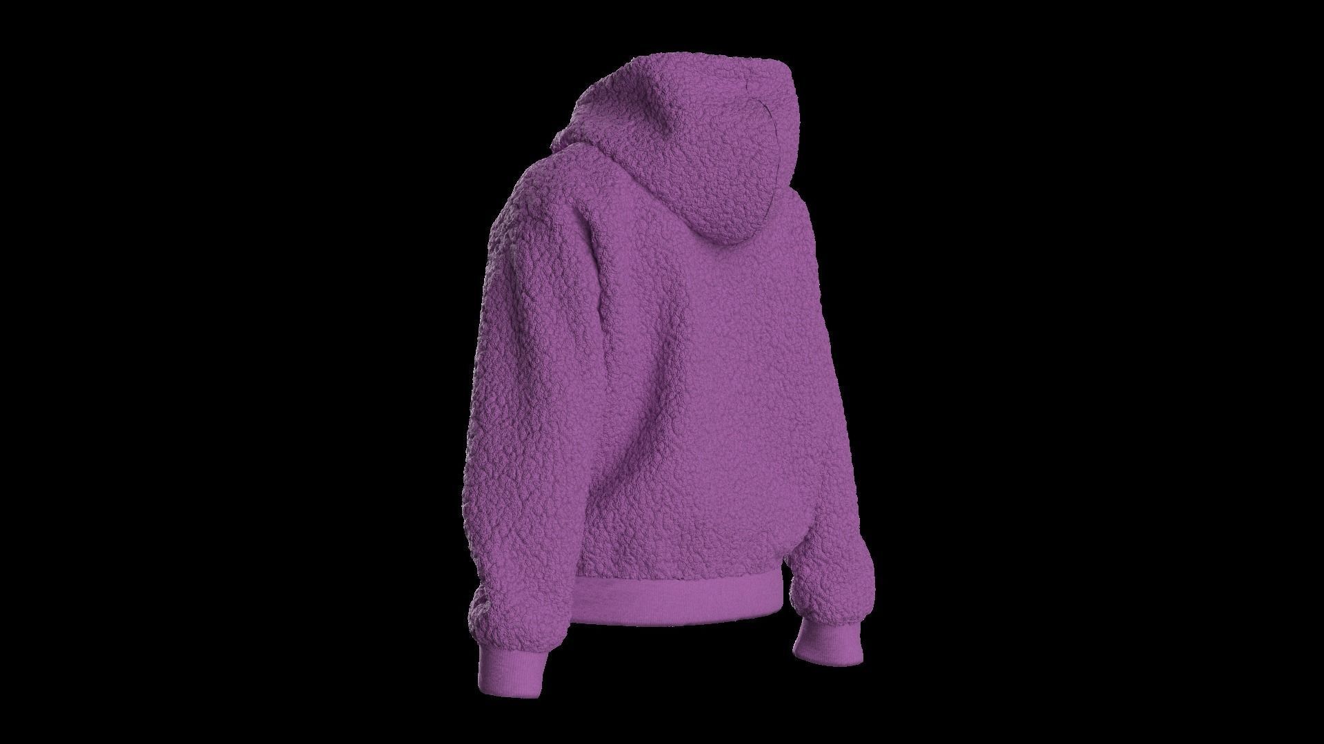 Kids  female hoodie 3D model_11