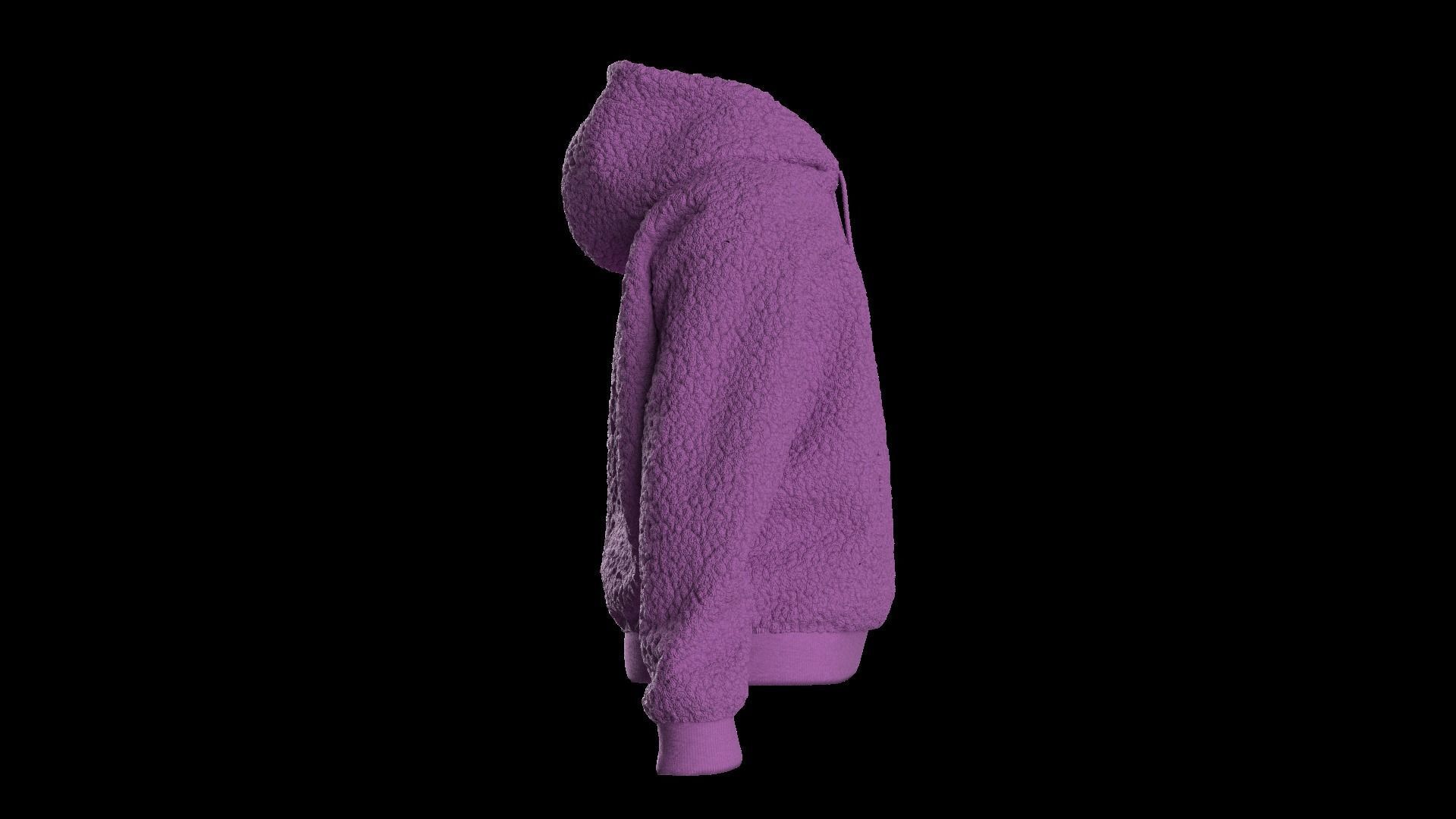 Kids  female hoodie 3D model_5