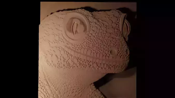 Leopard Gecko CNC 3d Print High Relief Sand Casting 3D print model
