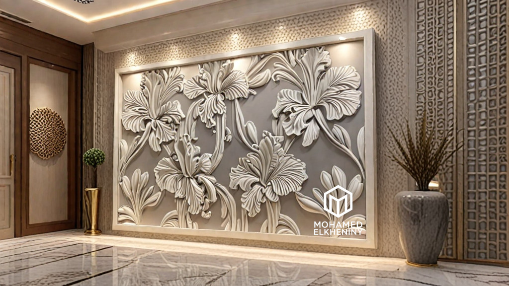 Modern Wall Panel Relief for CNC and 3D Printing 12 3D print model_11