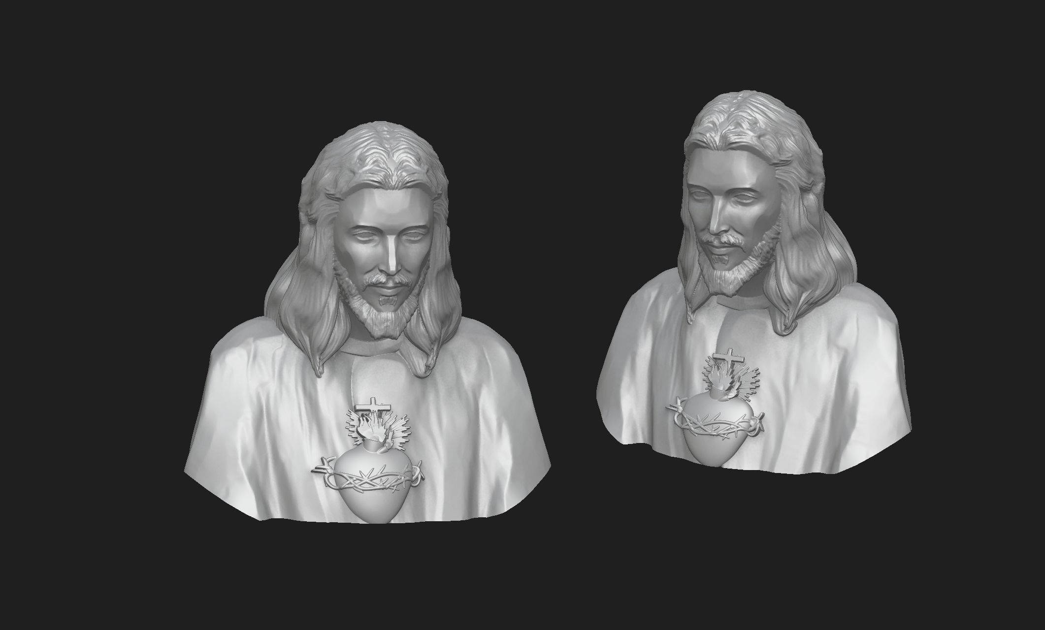 Jesus with a Sacred Heart 3D print model_2