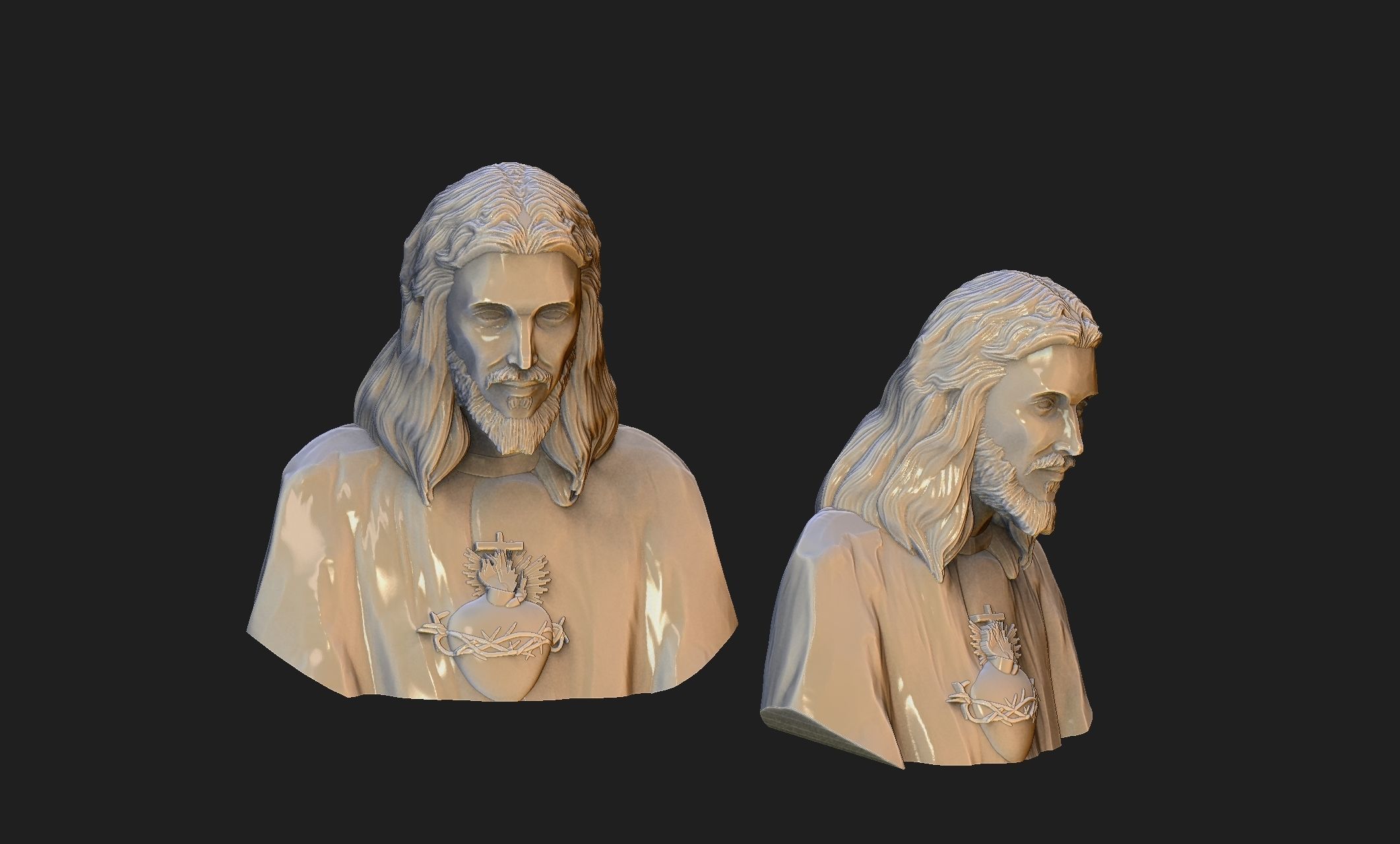 Jesus with a Sacred Heart 3D print model_6