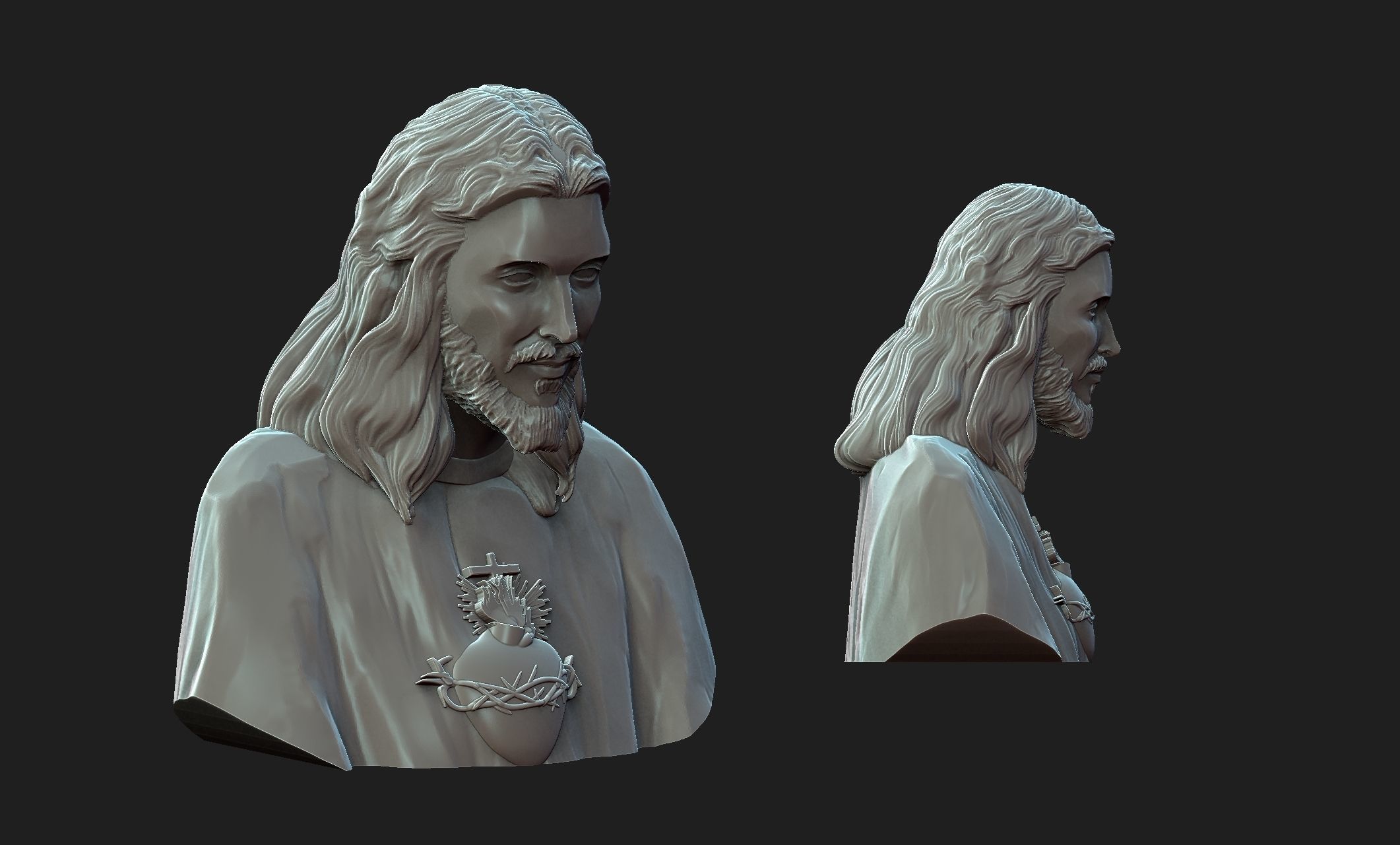 Jesus with a Sacred Heart 3D print model_1