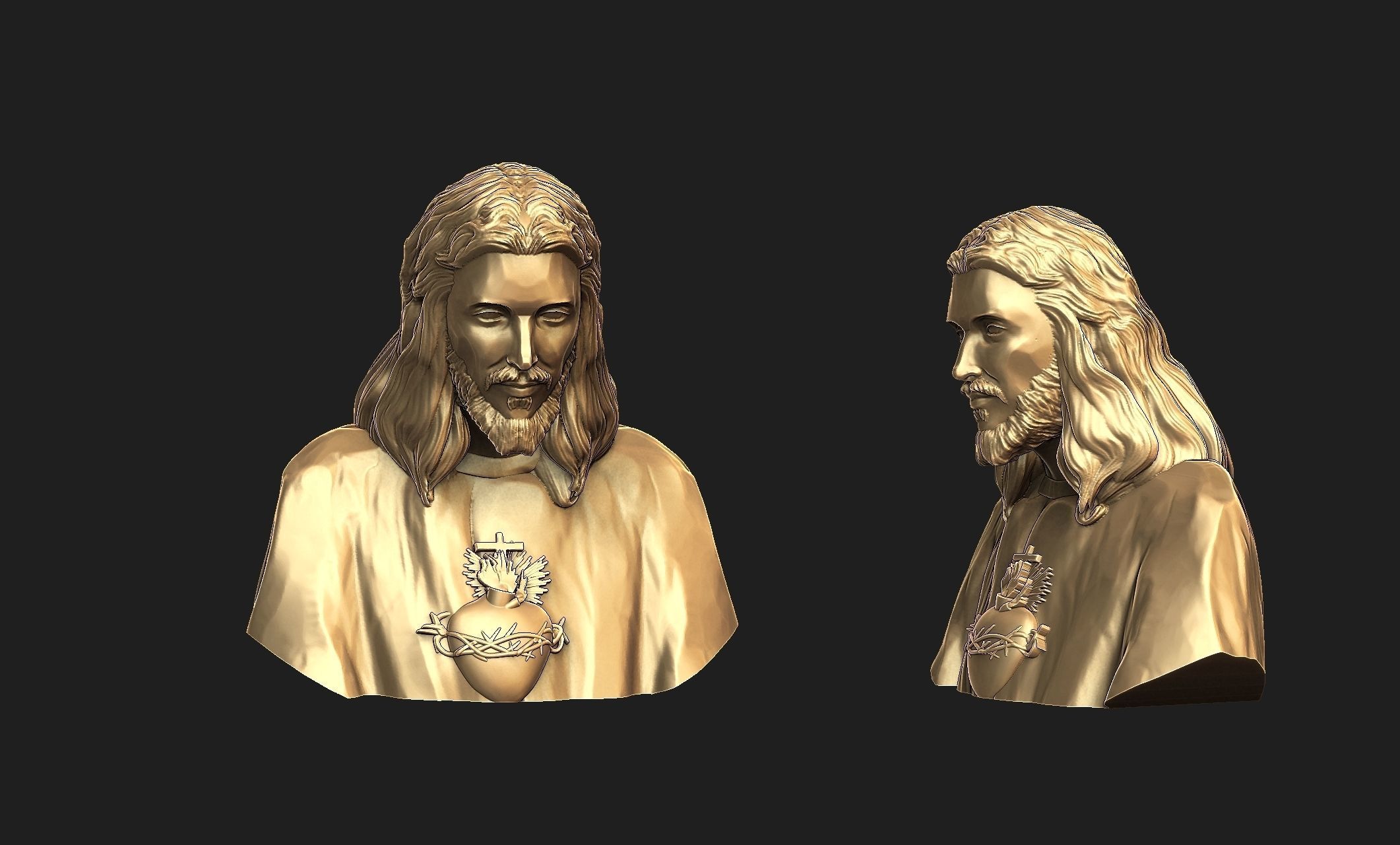Jesus with a Sacred Heart 3D print model_5