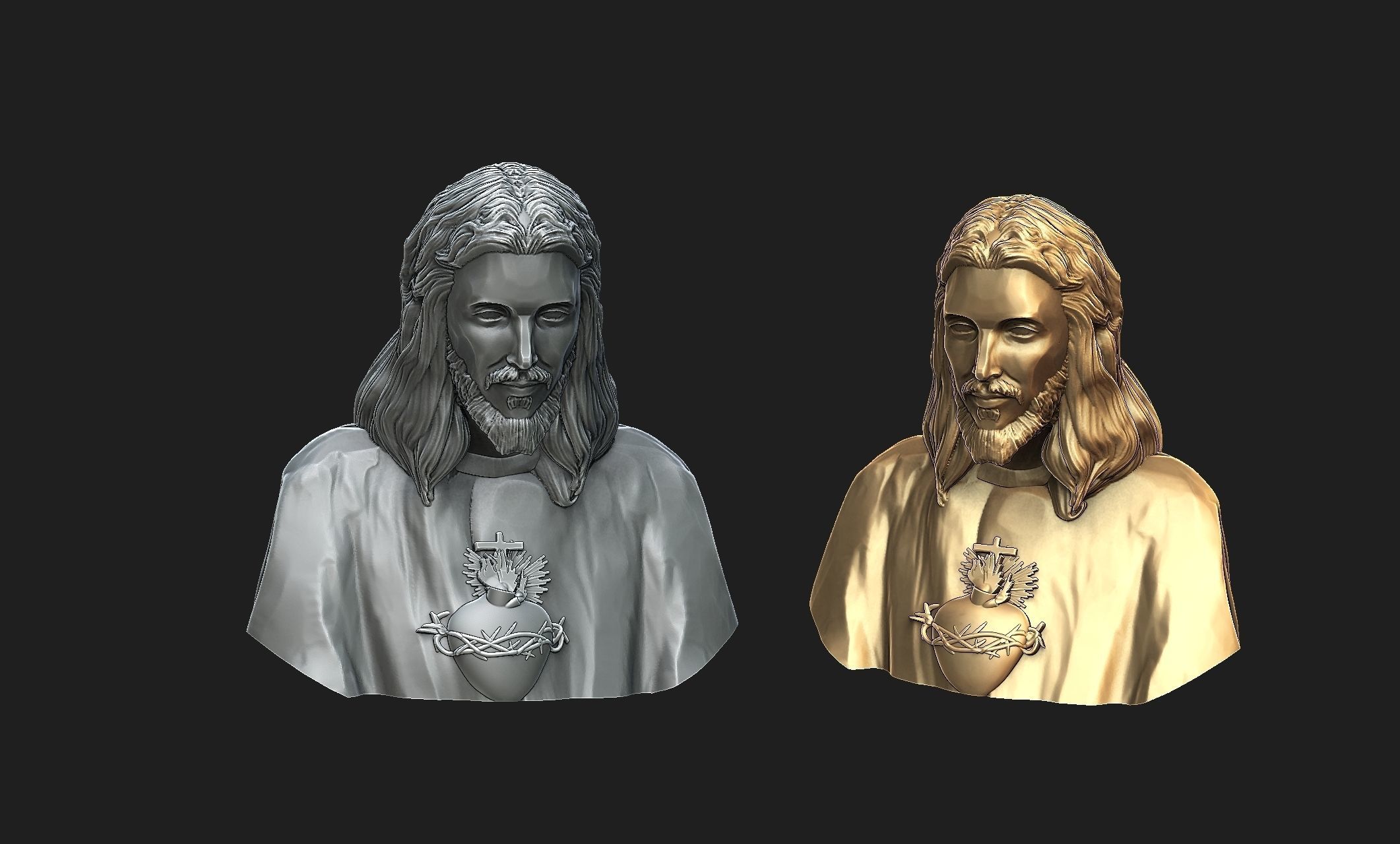 Jesus with a Sacred Heart 3D print model_4