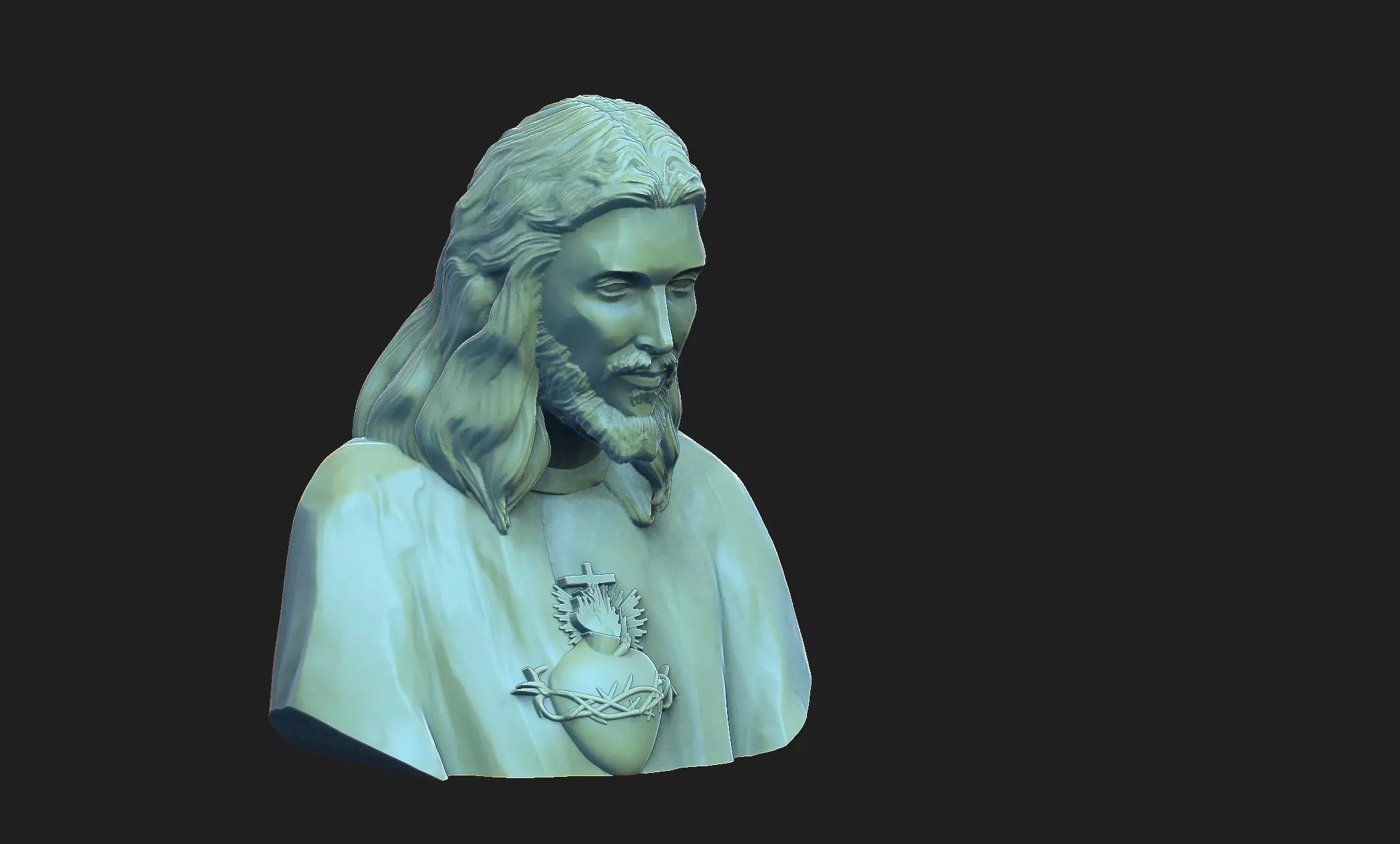 Jesus with a Sacred Heart 3D print model_0