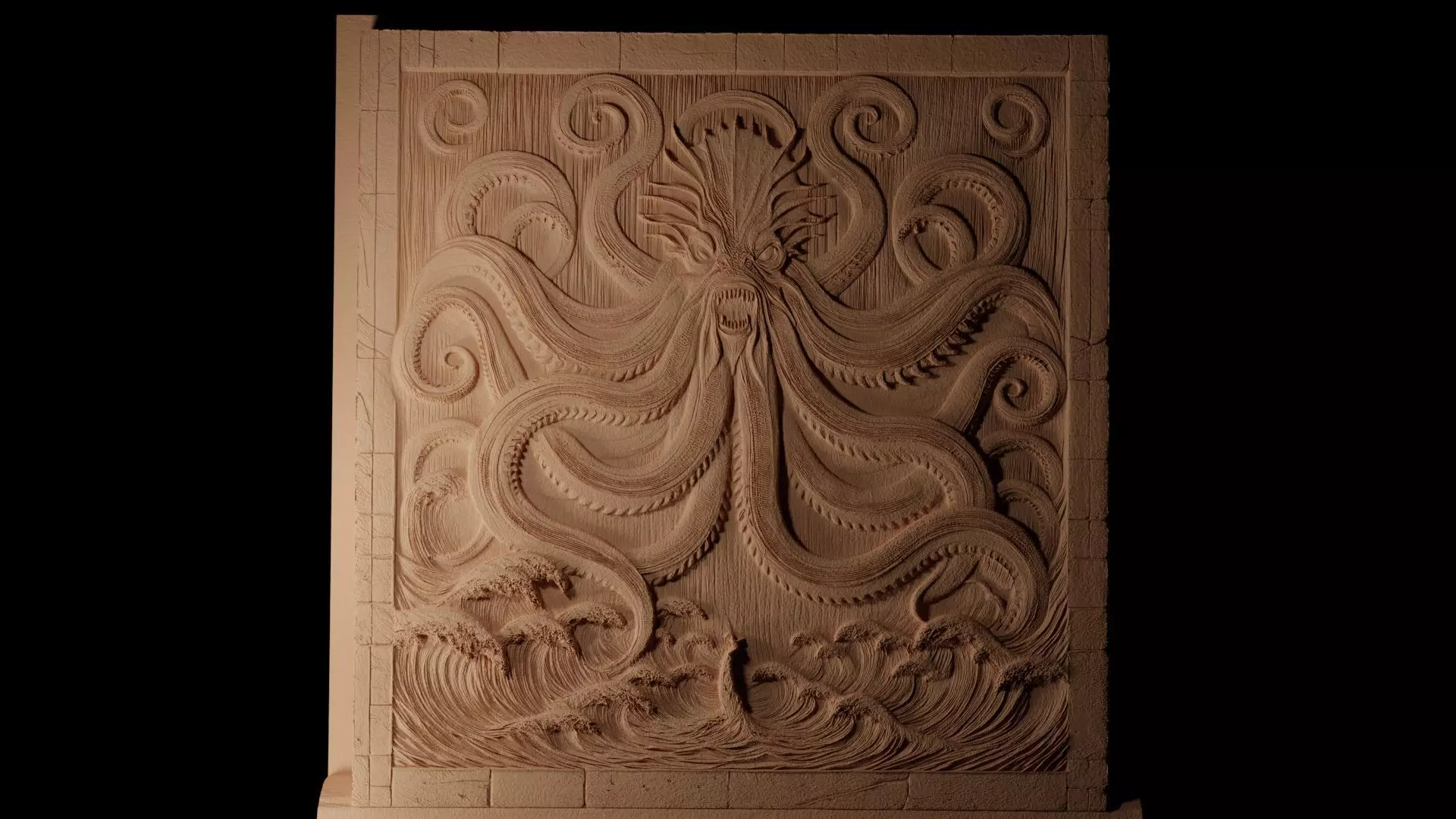 Kraken CNC 3d Print High Relief Sand Casting 3D print model_0