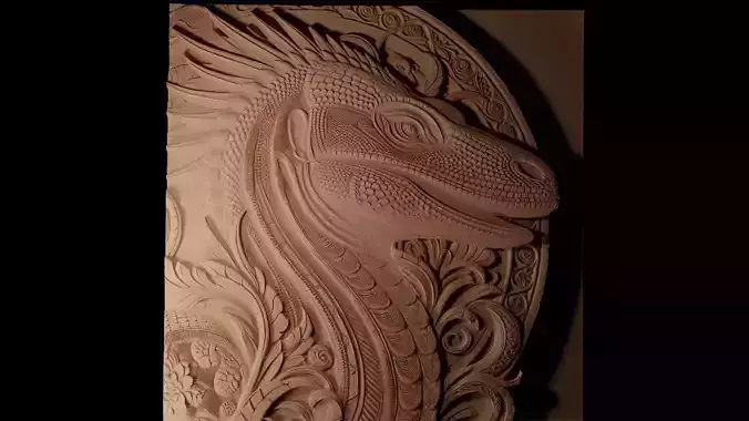 Komodo Dragon CNC 3d Print High Relief Sand Casting 3D print model