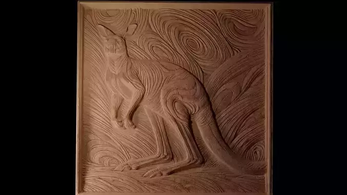 Kangaroo CNC 3d Print High Relief Sand Casting