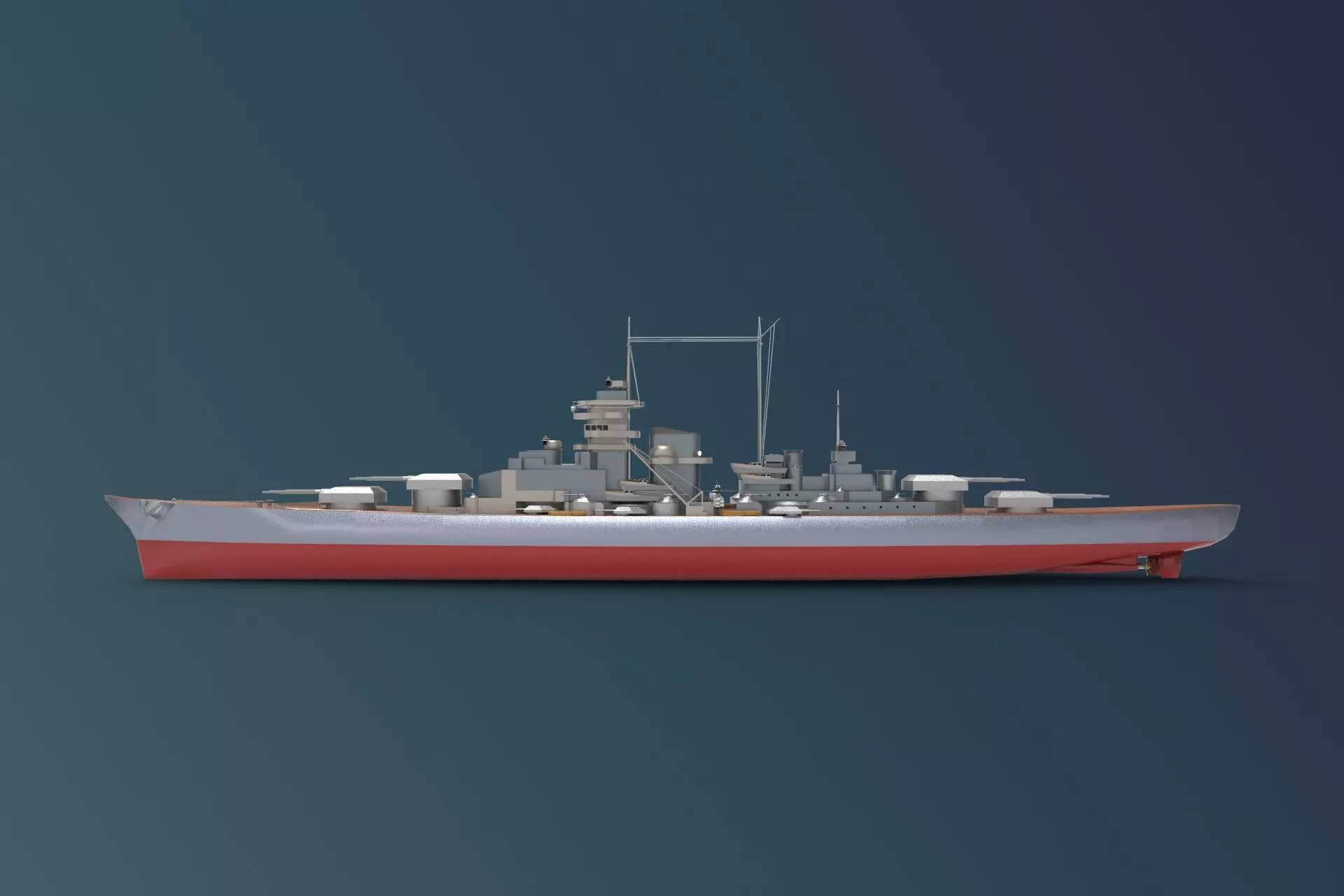 battleship destroyer 3D model_0