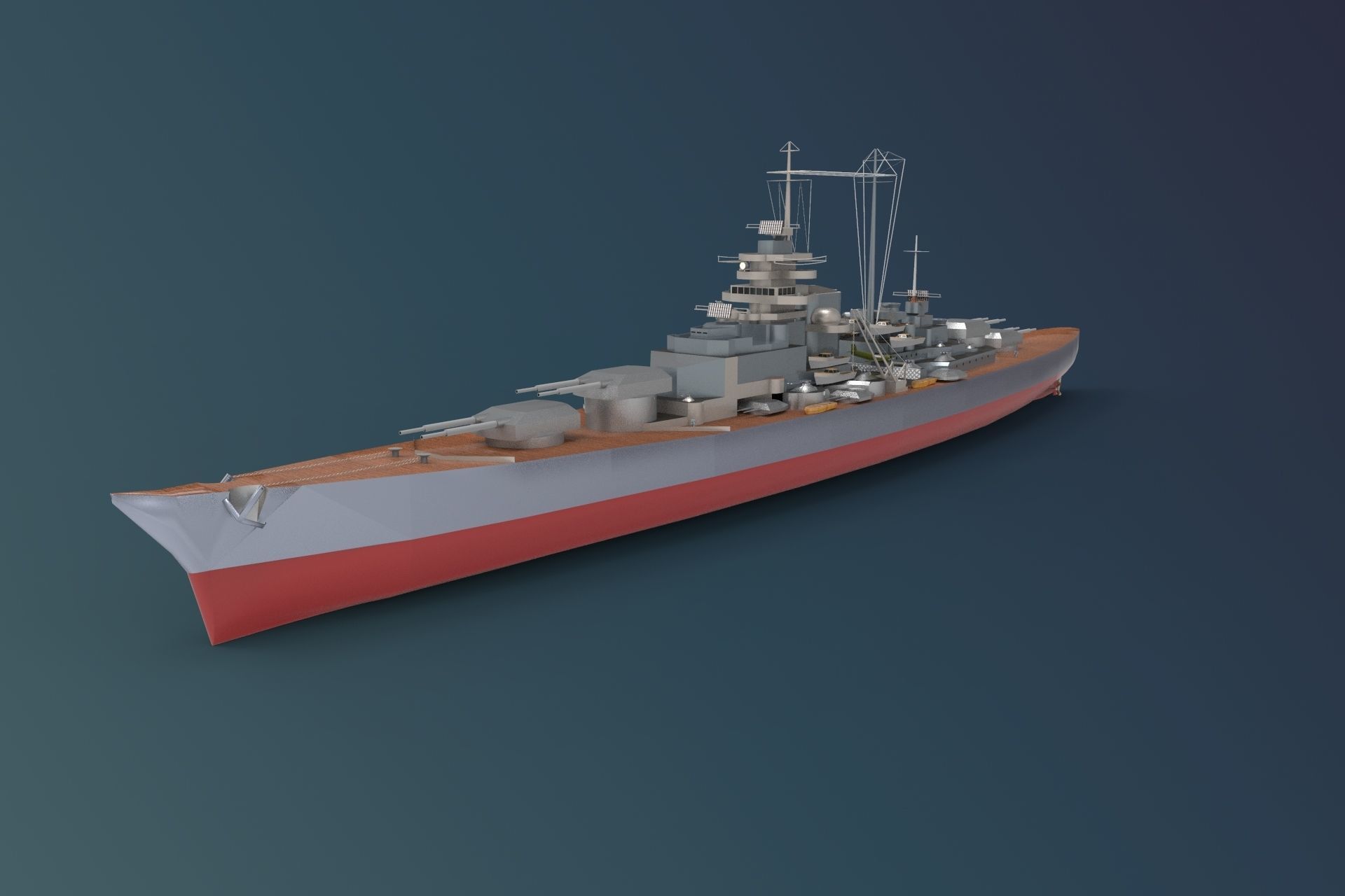 battleship destroyer 3D model_1
