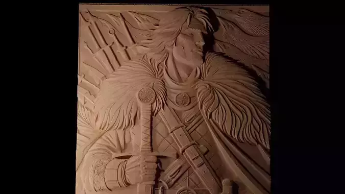 Jon Snow CNC 3d Print High Relief Sand Casting