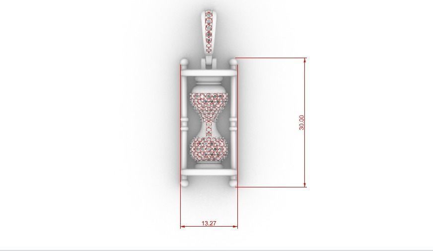 HOURGLASS PENDANT 3D PRINT MODEL 3D print model_4