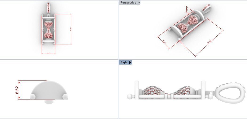 HOURGLASS PENDANT 3D PRINT MODEL 3D print model_6