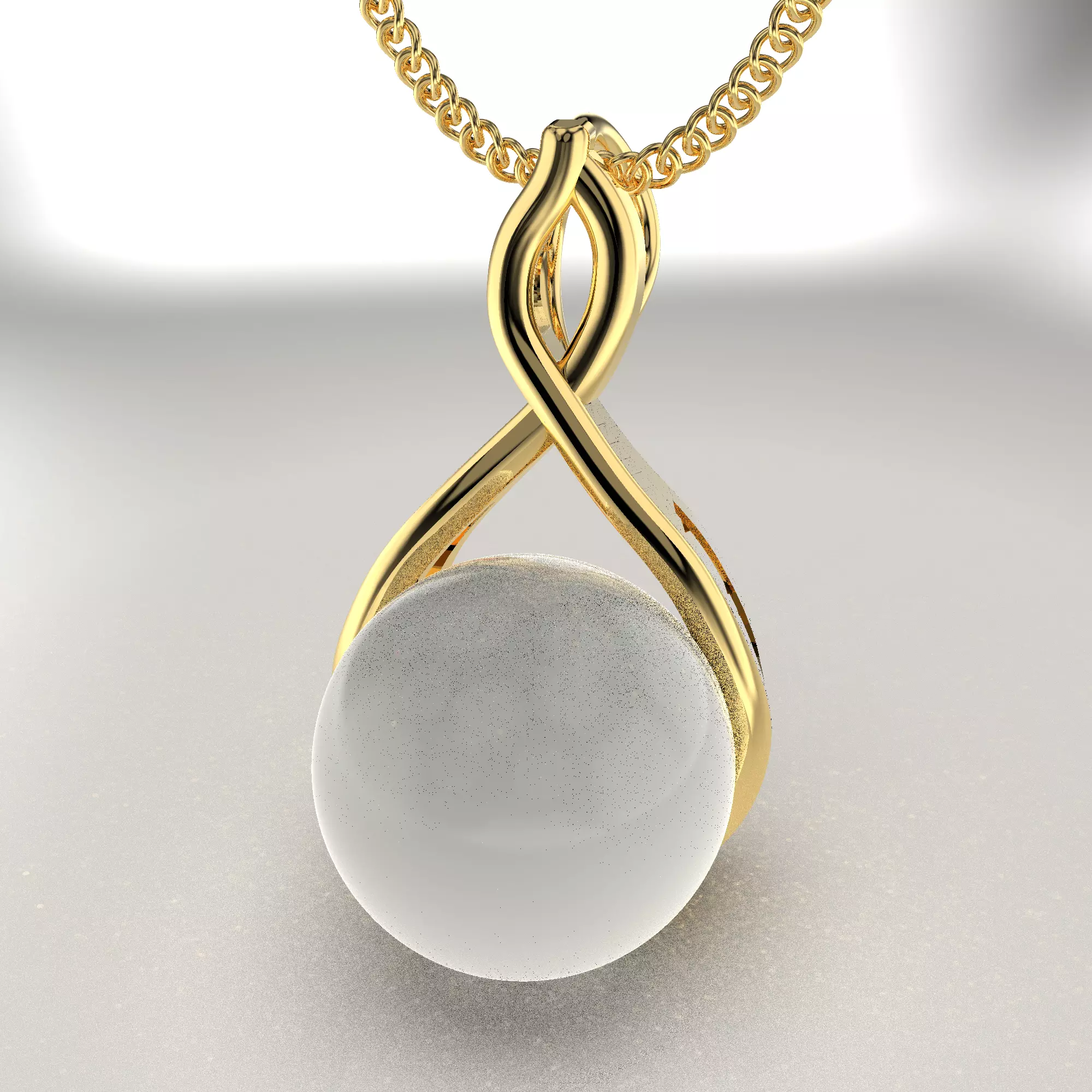 Printable pendant with pearl 10mm STL 3D print model