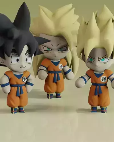 goku chibi pack 3D print model goku chibi pack 3D print model