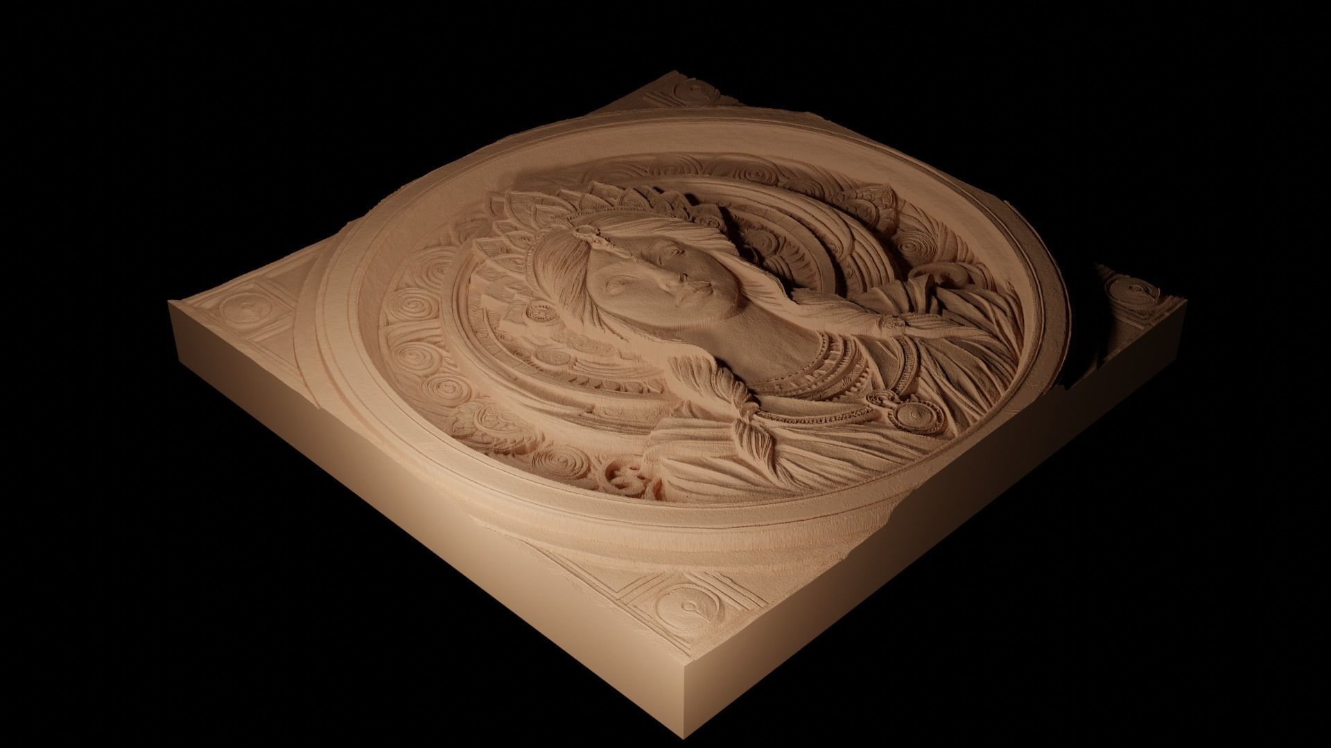 Idun CNC 3d Print High Relief Sand Casting 3D print model_2