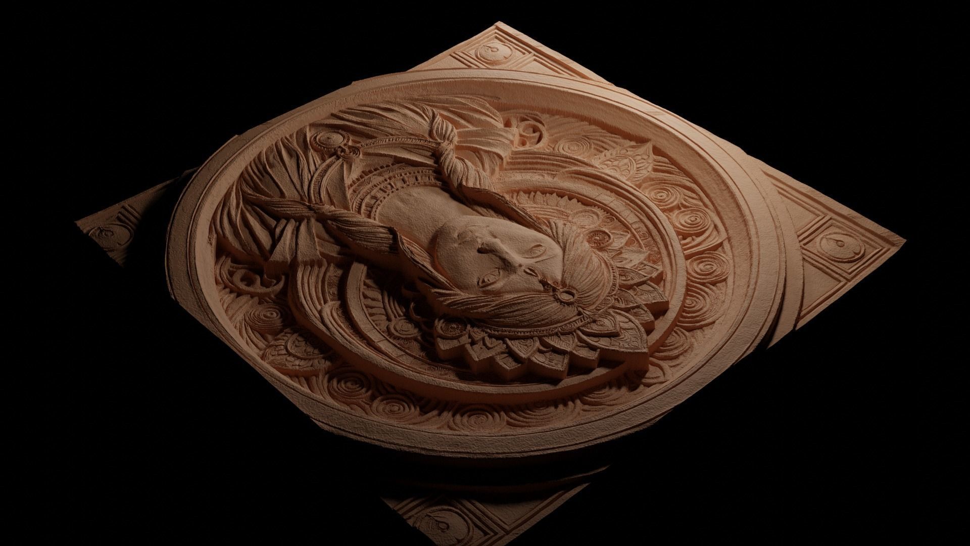 Idun CNC 3d Print High Relief Sand Casting 3D print model_3