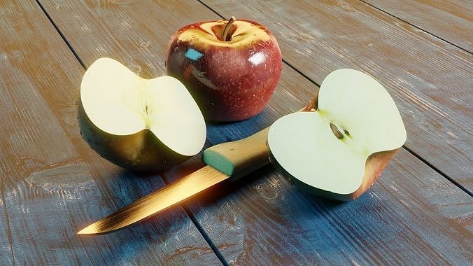 Photorealistic Apple Basket Scene - High-Detail 3D Model 3D model 3