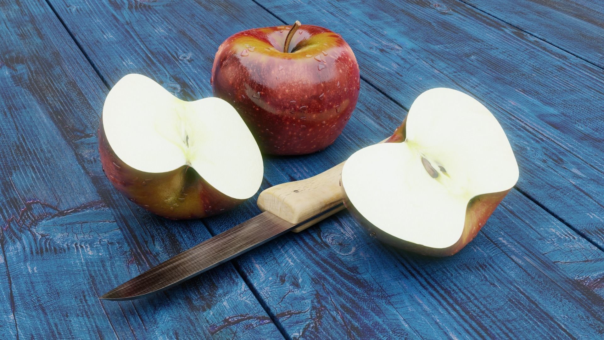 Photorealistic Apple Basket Scene - High-Detail 3D Model 3D model_12