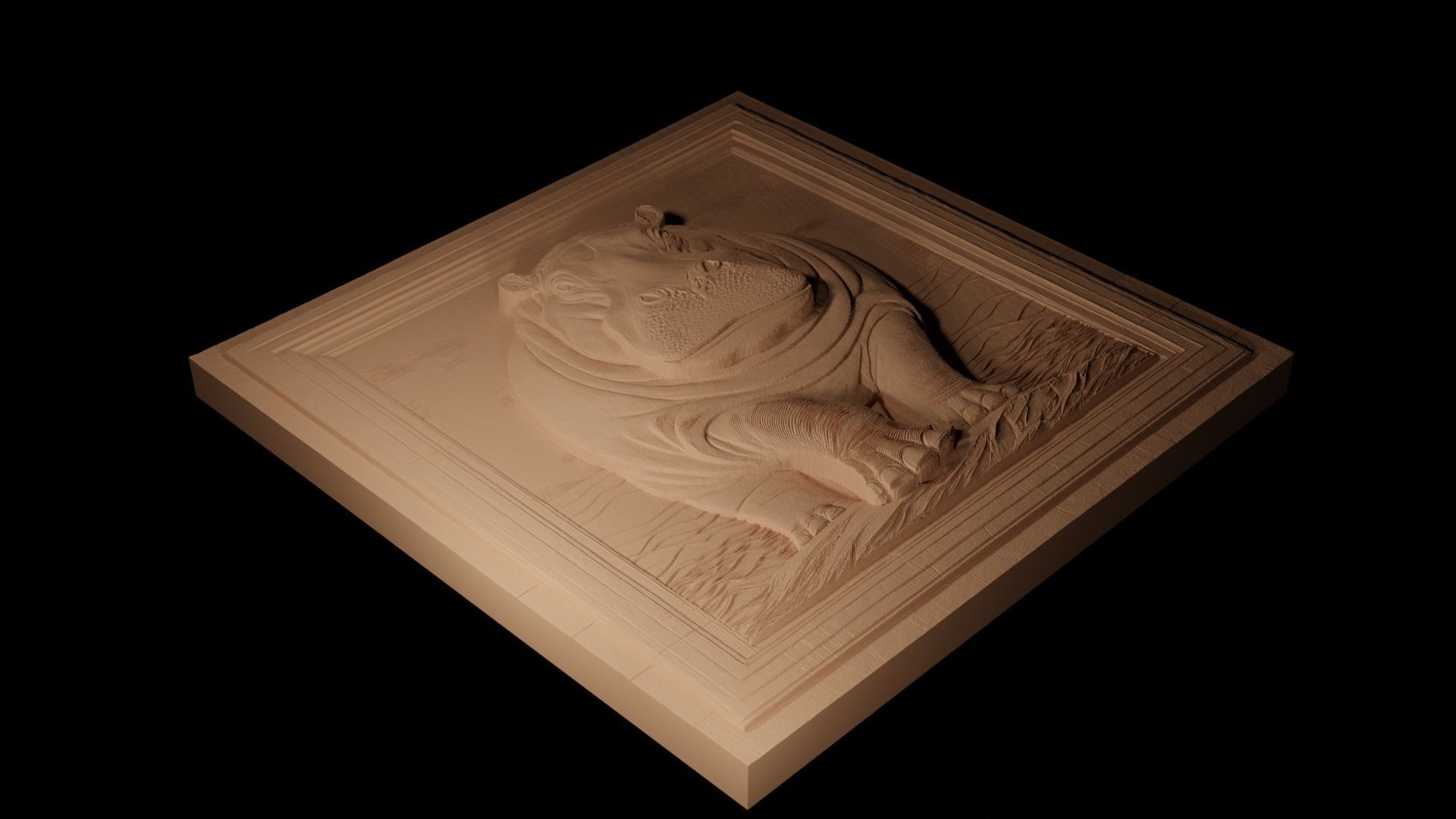 Hippopotamus CNC 3d Print High Relief Sand Casting 3D print model_2