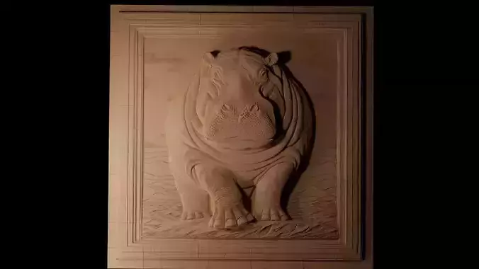 Hippopotamus CNC 3d Print High Relief Sand Casting