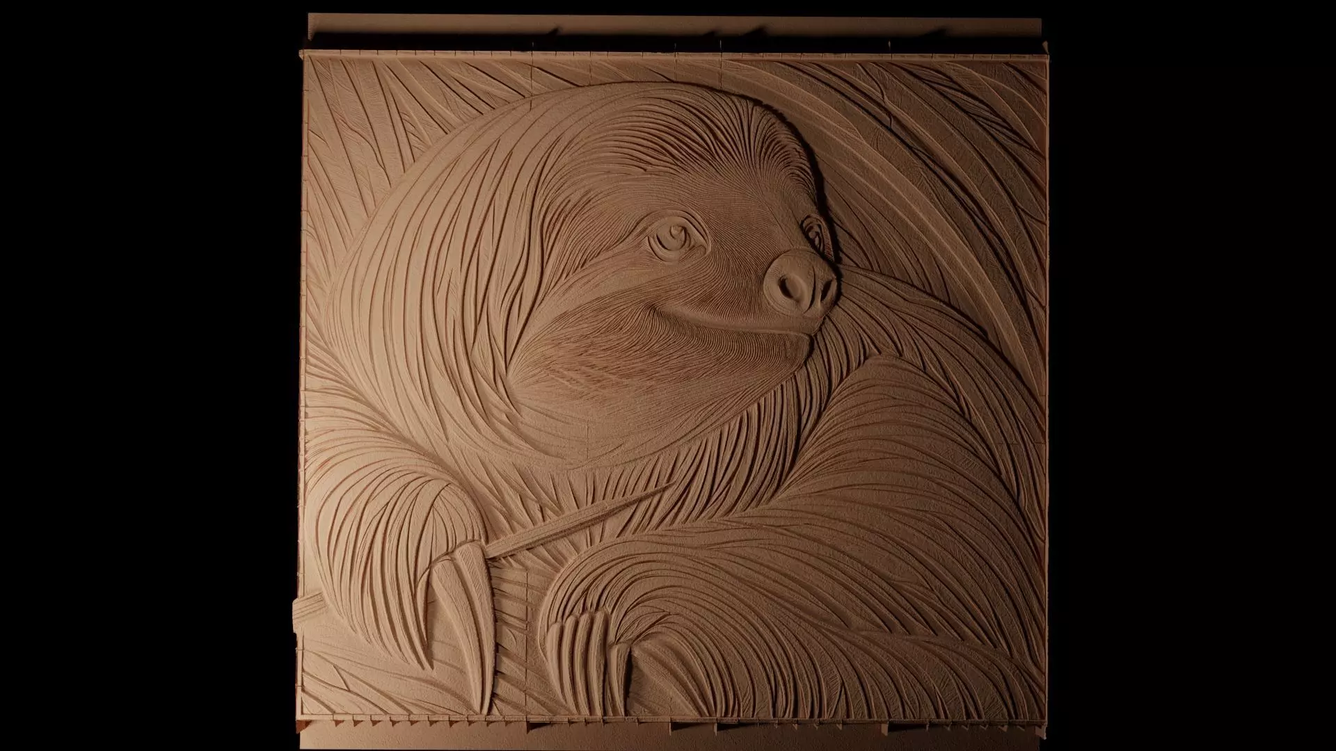 Ground Sloth CNC 3d Print High Relief Sand Casting 3D print model_0