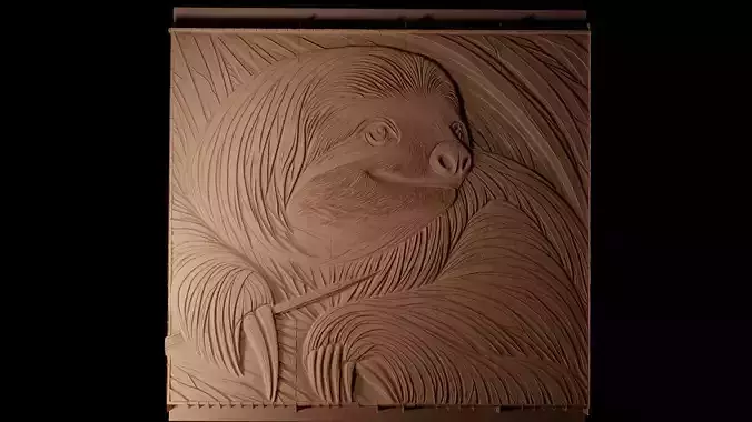 Ground Sloth CNC 3d Print High Relief Sand Casting