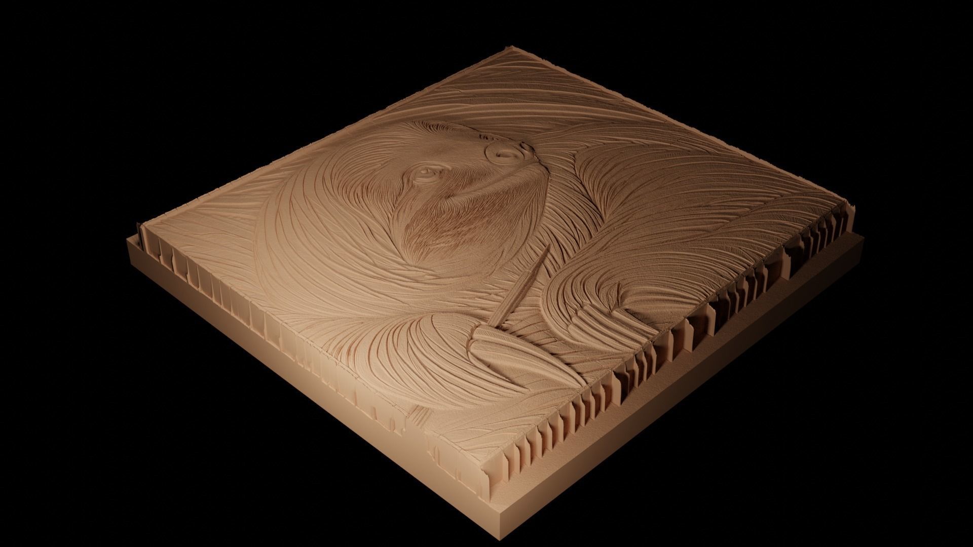 Ground Sloth CNC 3d Print High Relief Sand Casting 3D print model_2