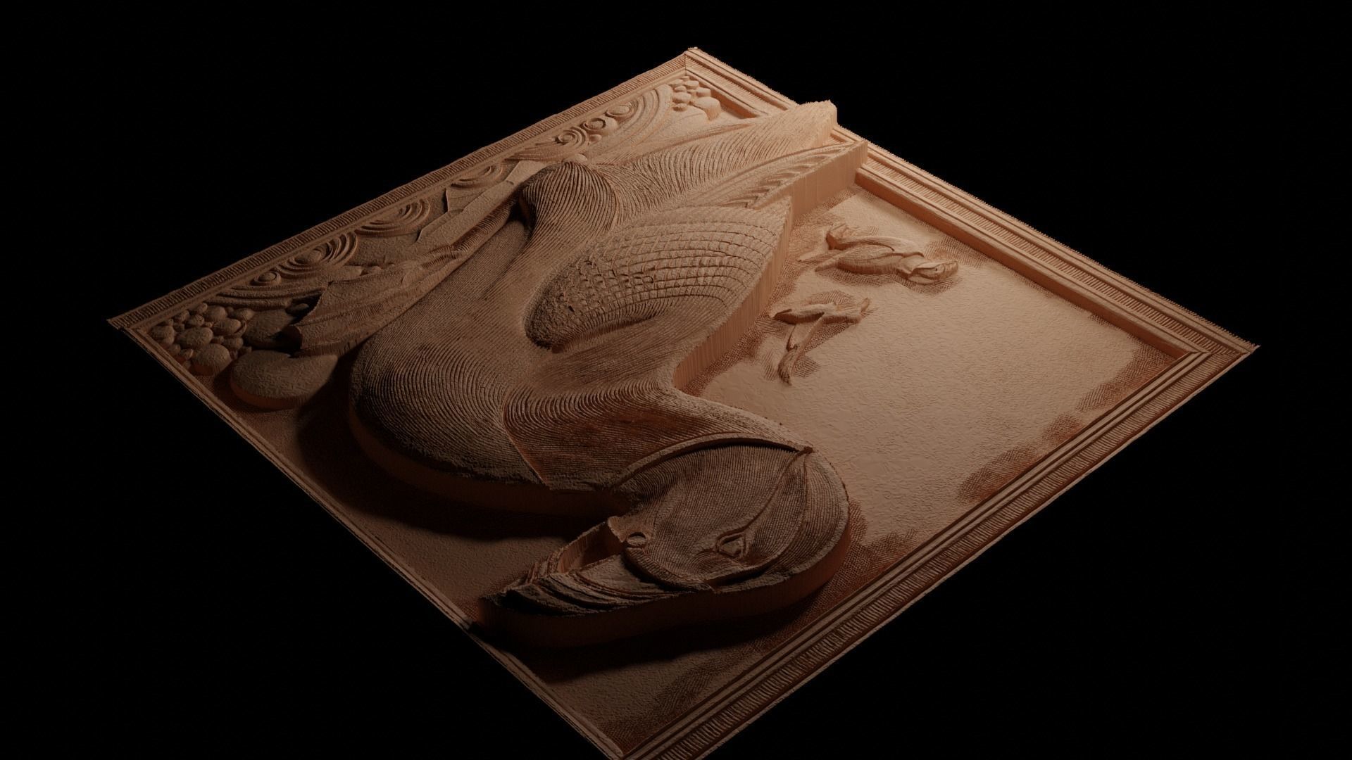 Great Auk CNC 3d Print High Relief Sand Casting 3D print model_3