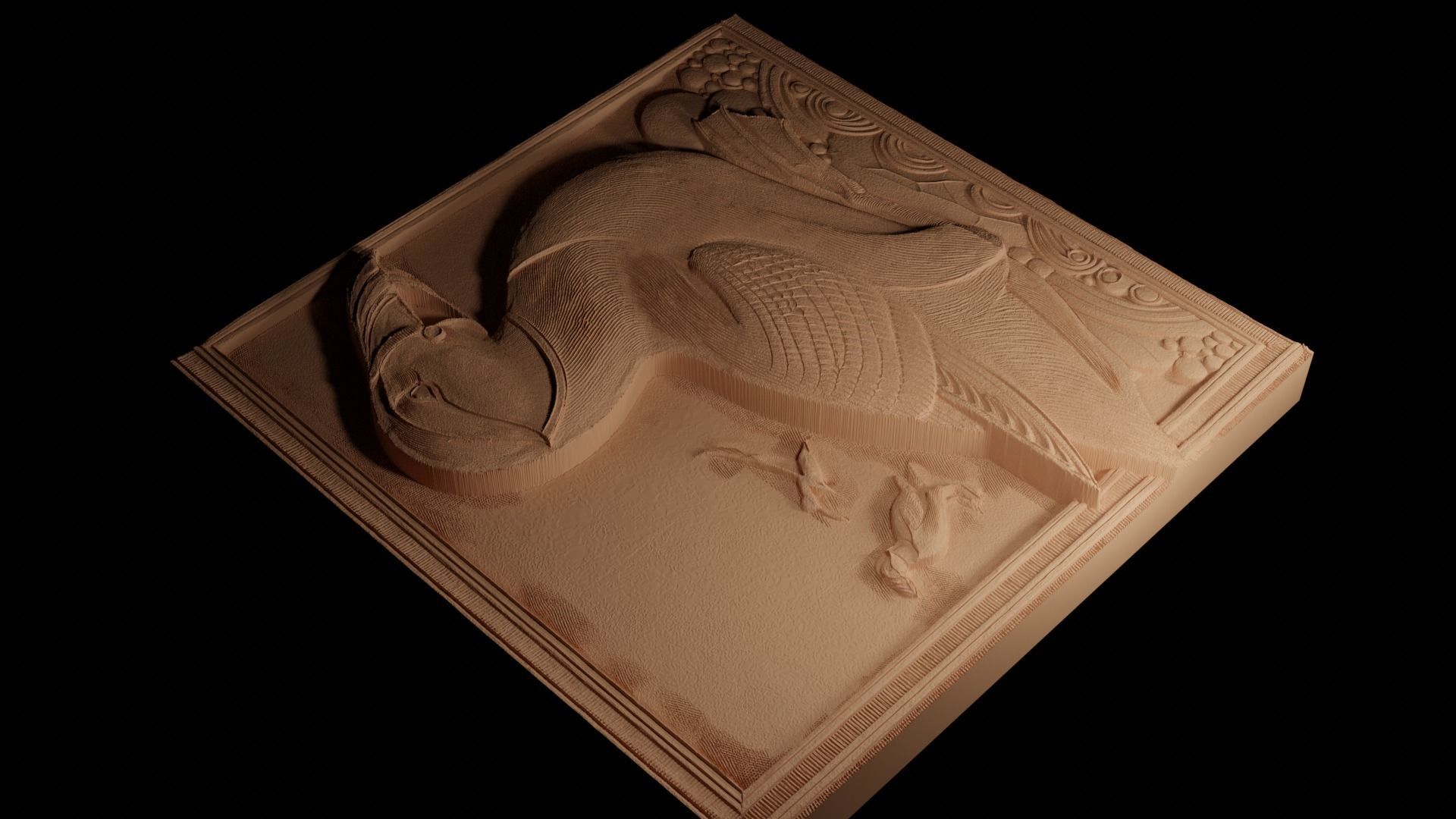 Great Auk CNC 3d Print High Relief Sand Casting 3D print model_4