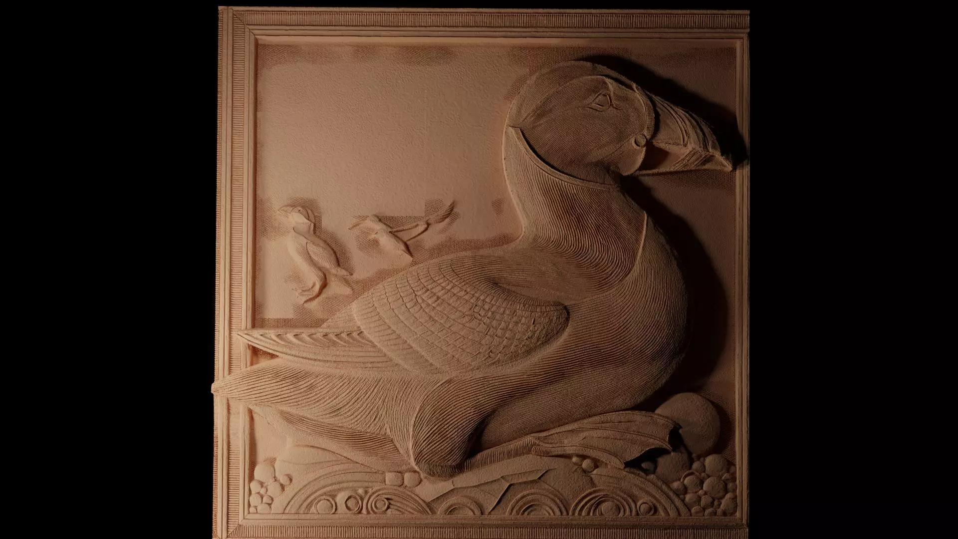 Great Auk CNC 3d Print High Relief Sand Casting 3D print model_0